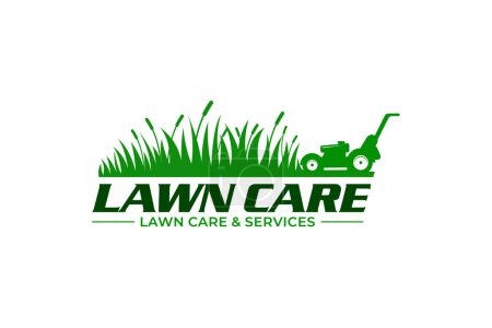 Photo for Illustration vector graphic of lawn care, landscape services, grass care concept logo design template - Royalty Free Image