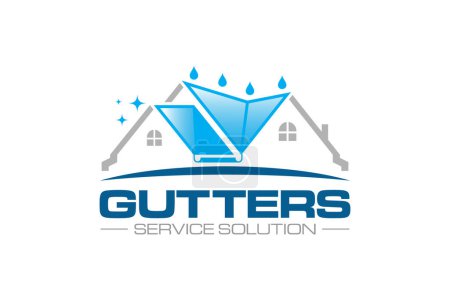 Illustration graphic vector of professional gutters installation and replacement services logo design template