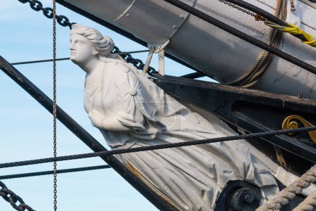 Photo for SAN DIEGO, CALIFORNIA/USA - JANUARY 8, 2017:  The figurehead on the Star of India tall ship. The ship was built in 1863 and originally named Euterpe. Its name was changed to Star of India in 1906. - Royalty Free Image