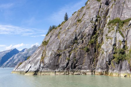 Téléchargez les photos : Façades rocheuses abruptes sur les montagnes dans le fjord Tracy Arm près de Juneau, Alaska. - en image libre de droit