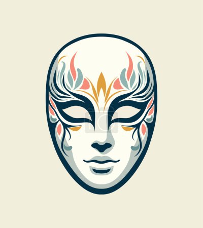 Illustration for Festive vector illustration girl in mask for april fools, artwork portrays a young girl wearing a playful mask, spirit of april fools day, making it ideal for greeting cards, festive projects - Royalty Free Image