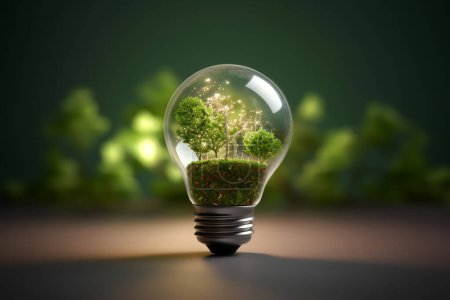 Foto de Una vida respetuosa con el medio ambiente: pequeños pasos hacia un futuro sostenible. ilustración 3D - Imagen libre de derechos