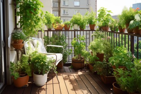 Téléchargez les photos : A Urban Gardening: Creating Green Spaces in the Concrete Jungle. Illustration 3D - en image libre de droit