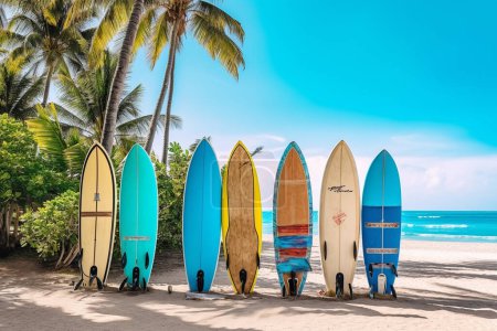 Téléchargez les photos : A Seaside Escapes : Images photoréalistes de vacances à la plage à couper le souffle. Illustration 3D - en image libre de droit
