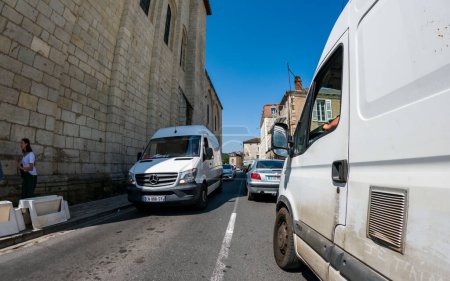 Photo for Perigueux, Dordogne, France May 31 2023 : Navigating City Life: An Examination of Transport Systems and Traffic Circulation - Royalty Free Image