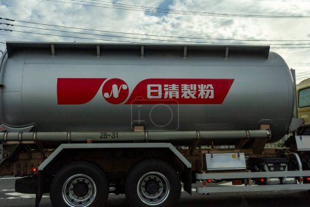 Photo for Tokyo, Japan, October 25 2023: Nisshin Tanker Truck - Royalty Free Image