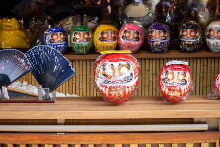 Photo for Tokyo, Japan, 28 October 2023 : Traditional Japanese Daruma dolls on display in Asakusa shop - Royalty Free Image