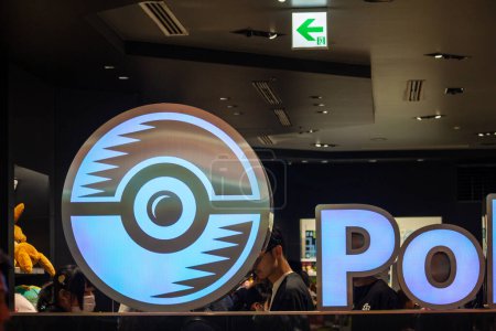 Photo for Tokyo, Japan, 29 October 2023 : Pokemon Logo in a Gaming Store - Royalty Free Image