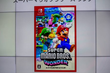 Photo for Tokyo, Japan, 29 October 2023 : Super Mario Bros. Wonder Game Advertisement - Royalty Free Image