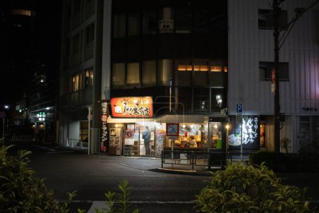 Téléchargez les photos : Tokyo, Japon, 29 Octobre 2023 : Restaurant Japonais Traditionnel Façade La Nuit - en image libre de droit