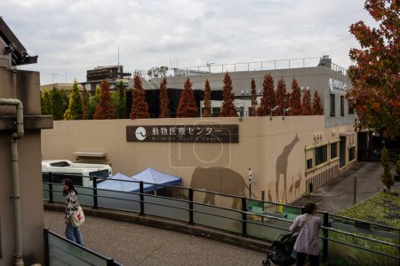 Téléchargez les photos : Tokyo, Japon, 31 Octobre 2023 : Tokyo Medical Center extérieur avec des visiteurs - en image libre de droit