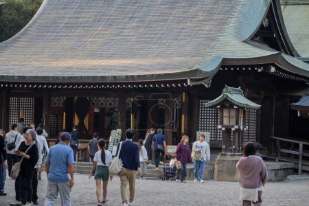 Photo for Tokyo, Japan, 3 November 2023: Visitors at Meiji Shrine during a sunny day - Royalty Free Image