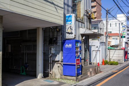 Photo for Tokyo, Japan, 3 November 2023: Asahi Vending Machine in Urban Setting - Royalty Free Image