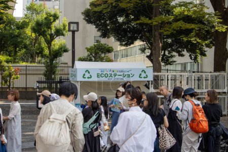 Photo for Tokyo, Japan, November 4 2023: People at an Eco Station Event - Royalty Free Image
