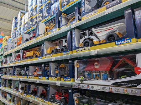 Photo for France, 2 March 2024: Assortment of Toy Vehicles on Retail Shelves - Royalty Free Image