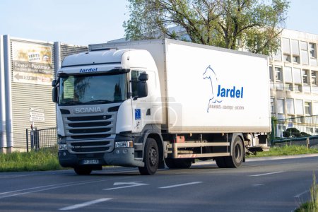 Photo for France, 22 March 2024: Jardel Logistics Truck on Urban Street - Royalty Free Image