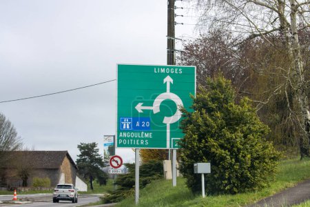 Photo for France, 30 March 2024: Directional Signpost at Crossroads - Royalty Free Image