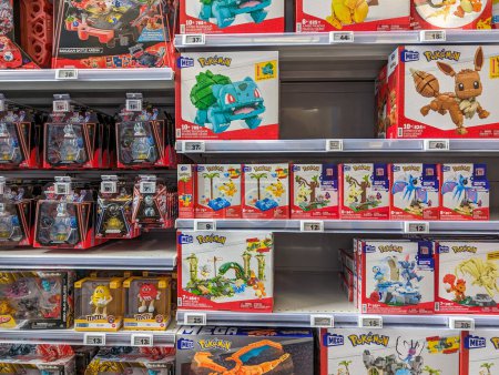 Photo for France, April 26, 2024: Assortment of Pokemon Toys Displayed on Retail Store Shelves - Royalty Free Image