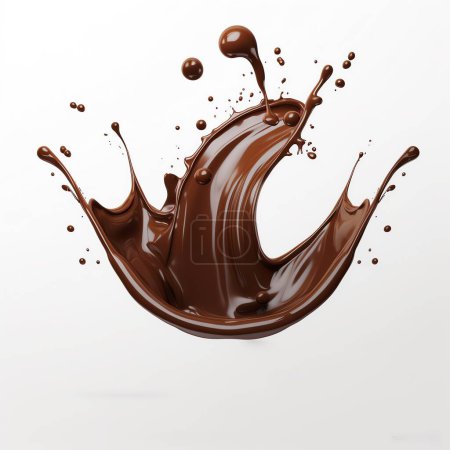 Photo for Chocolate texture liquid splash on white background - Royalty Free Image