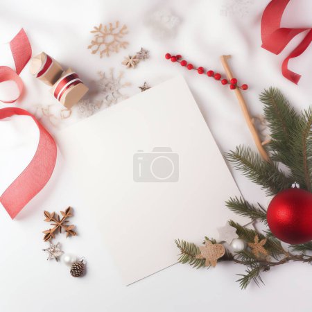 Foto de Tarjeta de Navidad maqueta, tarjeta de felicitación maqueta - Imagen libre de derechos