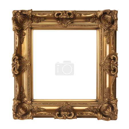 Photo for Vintage gold frame isolated on white background - Royalty Free Image