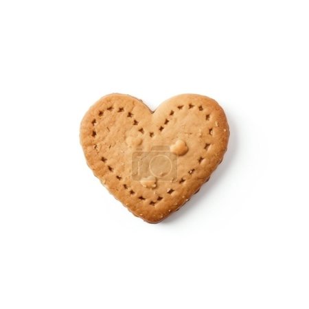 Photo for Valentine heart cookie isolated on white background - Royalty Free Image