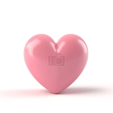 Photo for Pink heart shape isolated on white background - Royalty Free Image
