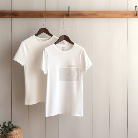 Téléchargez les photos : Tshirt blanc maquette style minimal - en image libre de droit