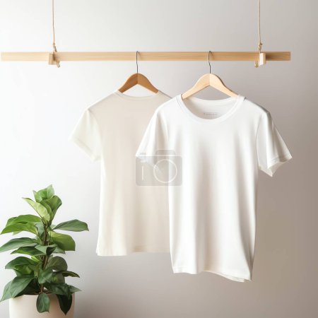 Téléchargez les photos : Tshirt blanc maquette style minimal - en image libre de droit
