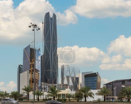 Photo for Riyadh, Saudi Arabia, KSA - December 02, 2017 new buildings being constructed in the new King Abdullah Financial District in Riyadh - Royalty Free Image