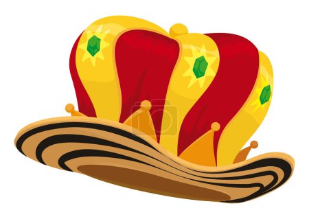 Téléchargez les illustrations : Combination between a crown with sombrero vueltiao to commemorate the festive Barranquilla's Carnival. - en licence libre de droit