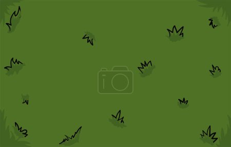 Illustration for Banner in top view of green field with grass in cartoon style. - Royalty Free Image