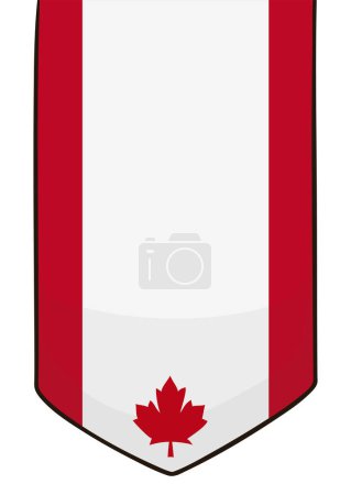 Hanging banner template decorated with Canadian design in cartoon style on white background.