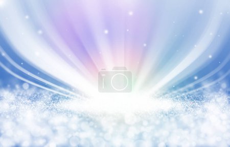 Téléchargez les photos : Colorful sparkle rays glitter lights with spotlight bokeh elegant show on stage abstract background. Dust sparks background.Spotlight background - en image libre de droit
