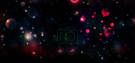 Téléchargez les photos : Fond de l'espace avec des rayons scintillants colorés nocturnes lumières scintillantes et bokeh lentille élégante fusée arrière-plan abstrait. - en image libre de droit