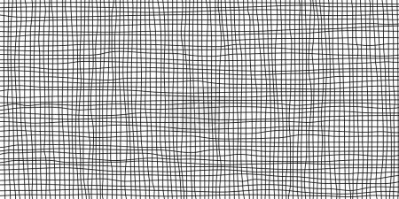 Crisscross black line on a transparent background. Hand-drawn gauze texture. Abstract monochrome banner. Vector illustration.