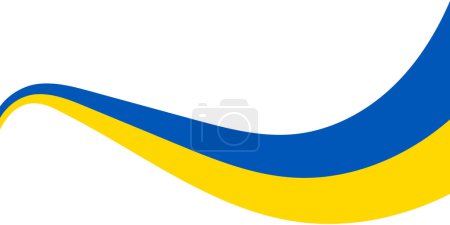 The winding Flag of Ukraine. Blue and yellow wavy stripes are isolated on a transparent background. Vector illustration.