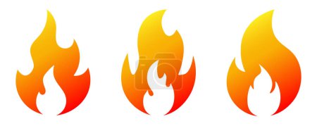 Set of three Olympic flames isolated on a transparent background. Olympic games elements. Vector illustration. Vector illustration