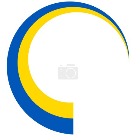 Blue and yellow circle isolated on a transparent background. Round element in the colors of the Ukrainian flag. Vector illustration.