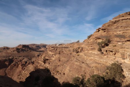 Photo for High up on the desert hiking trail from Little Petra to the Monastery, Petra, Jordan 2021 - Royalty Free Image