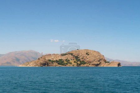 Akdamar Island on Lake Van, Van Golu, seen from a boat, Van, Turkey 2022