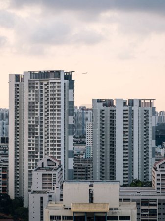 Foto de Junta de Desarrollo de Viviendas HDB Public Housing Apartments En Singapur En medio de vegetación plantada - Imagen libre de derechos