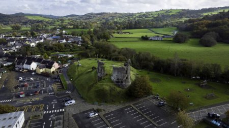 Photo for The castle in the town of Llandovery in Mid Wales where Llywelyn Ap Gruffydd Fychan was executed by Henry IV of England on October 9, 140 - Royalty Free Image