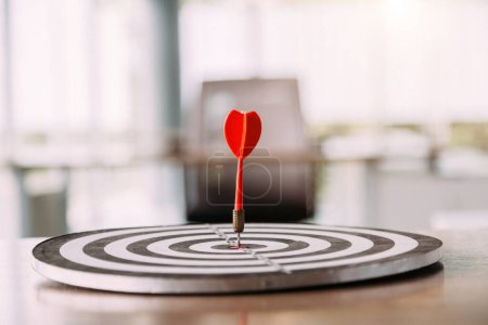 Photo for Bullseye is a target of business , The concept of starting a new business that goes better , Target marketing and business success. - Royalty Free Image