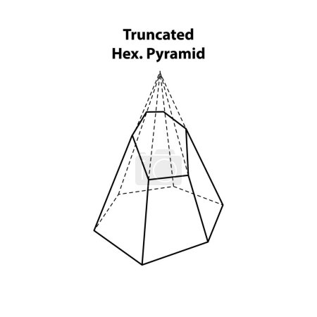 Téléchargez les illustrations : Hex tronqué. pyramide. Vecteur de formes géométriques 3D. géométrique hexagonale pyramide éléments complexes illustration raster isolé sur fond blanc - en licence libre de droit