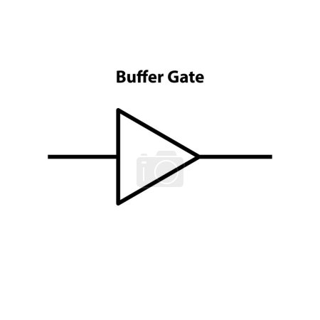 Illustration for Buffer Gate. electronic symbol of illustration of basic circuit symbols. Electrical symbols, study content of physics students. electrical circuits. - Royalty Free Image