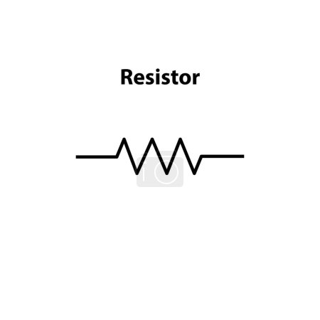 Illustration for Resistor. anode and cathode. electronic symbol of Illustration of basic circuit symbols. Electrical symbols, study content of physics students. electrical circuits. - Royalty Free Image