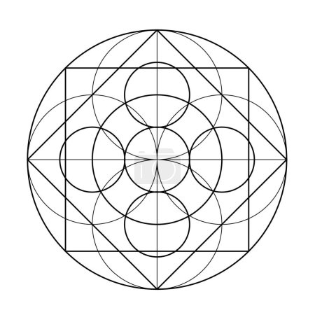 Illustration for Tetrahedral Graph. Sacred Geometry Vector Design Elements. the world of geometric with our intricately illustrations. - Royalty Free Image