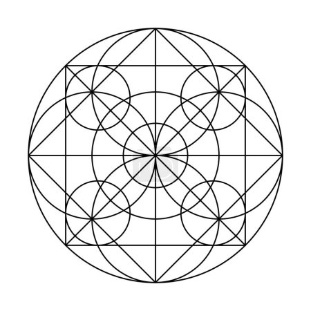 Illustration for Circle rectangle graph. Scared Geometry Vector Design Elements. the world of geometry with our intricate illustrations. - Royalty Free Image