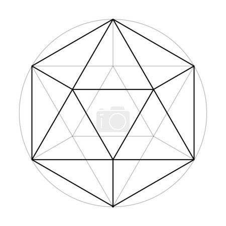 Illustration for Hexagon triangle graph. Scared Geometry Vector Design Elements. the world of geometry with our intricate illustrations. - Royalty Free Image